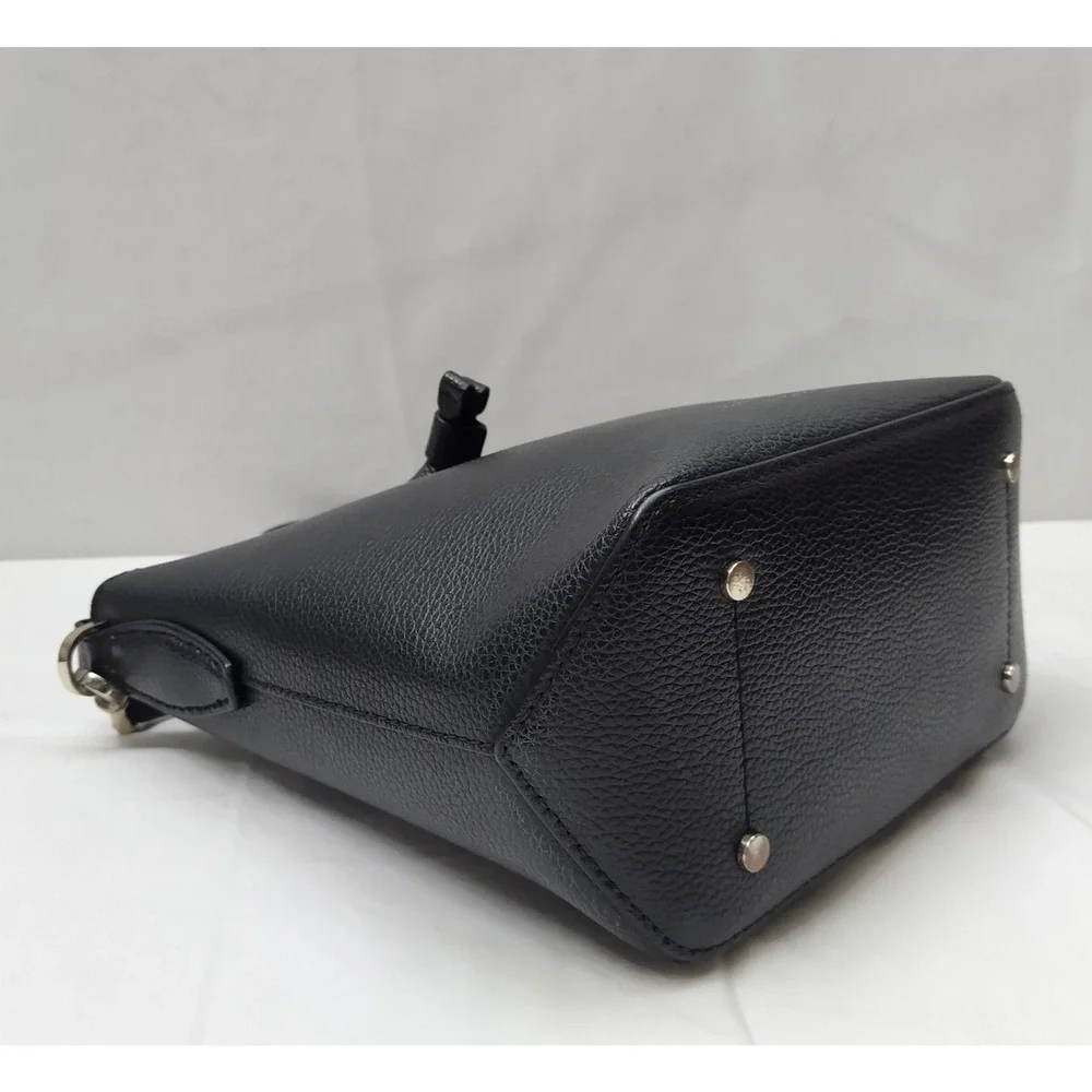 Kate Spade New York Black Pebbled Leather Drawstring Crossbody Bag